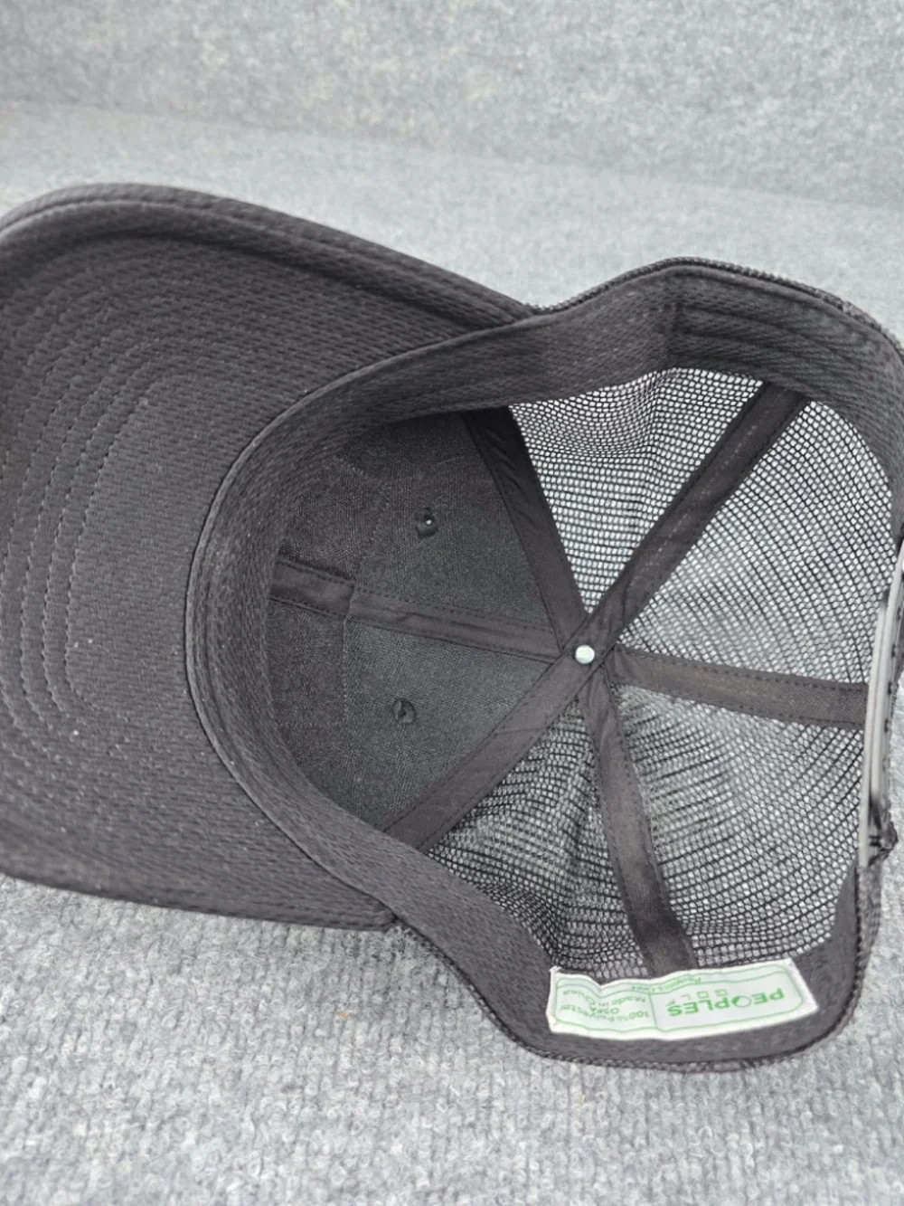 Peoples Golf Est. 2008 Black Trucker Mesh Golf Hat Cap Snapback